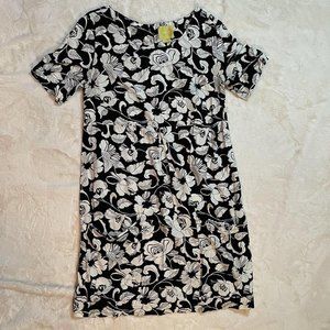 MAEVE Anthropologie Black/White Floral Tunic Top/Dress Size 2